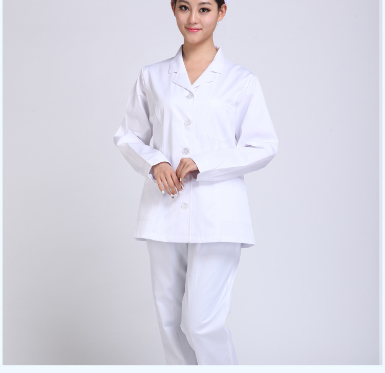 女醫(yī)生分體秋冬裝白se 醫(yī)師長袖冬裝實驗藥店實習(xí)護士服裝
