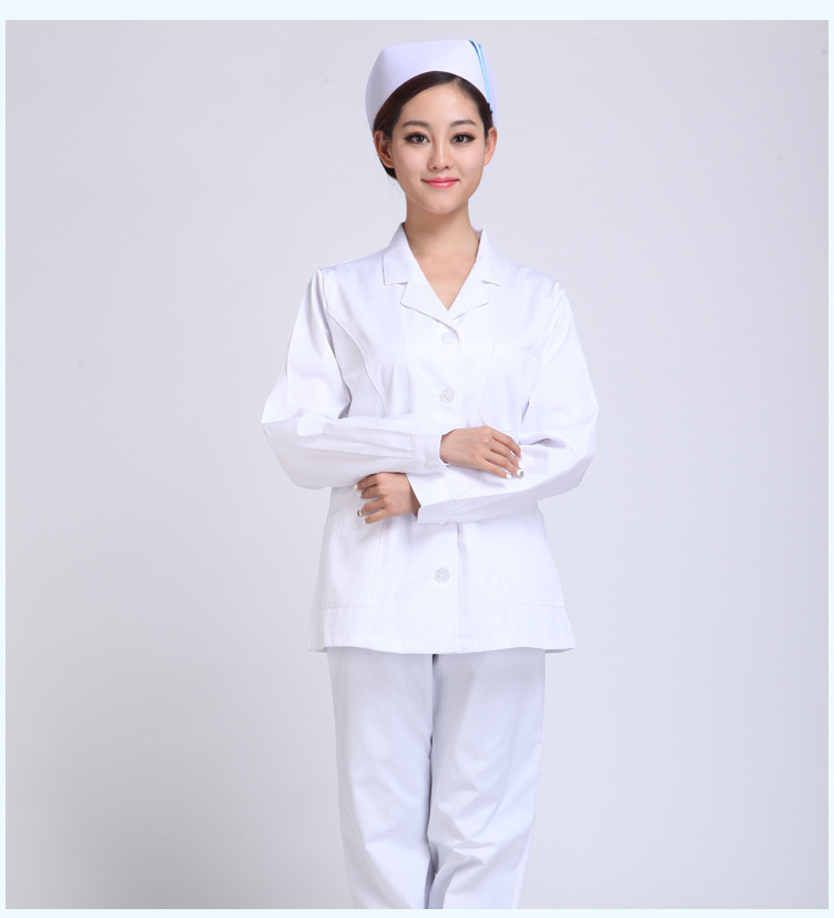 女醫(yī)生分體秋冬裝白se 醫(yī)師長袖冬裝實驗藥店實習(xí)護士服裝